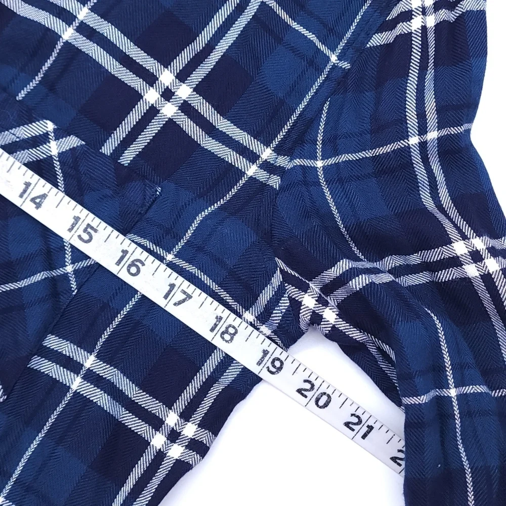Rails Hunter Plaid Flannel Button Down Shirt in Pacific Navy Blue Small Petite - Picture 6 of 11